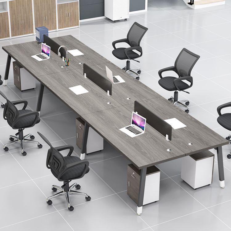 辦公桌 辦公臺 辦公家具員工桌簡約現代四人卡座位職員辦公桌椅公司工位組合黑白