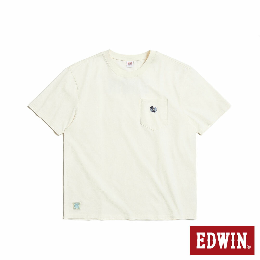 EDWIN 男款 BLUE TRIP 寬版口袋短袖T恤 (米白色)