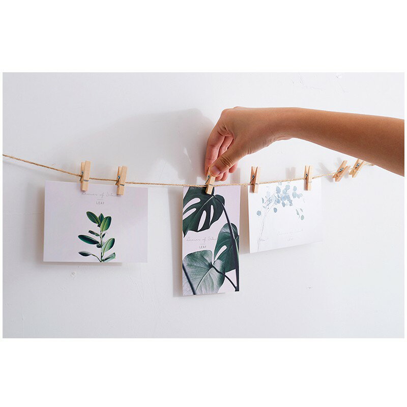 麻繩原木夾【L010】台灣出貨 居家  相片牆 小木夾 木製 相片小夾子 拍立得底片夾 木質夾子 麻繩10米 2米 1