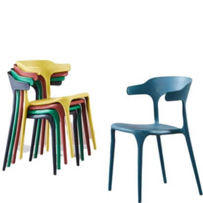 《Chair Empire》CH048 塑膠椅/餐椅/北歐餐椅/北歐椅/牛角椅/工業風餐椅/馬卡龍色/書桌椅/洽談椅/會客椅