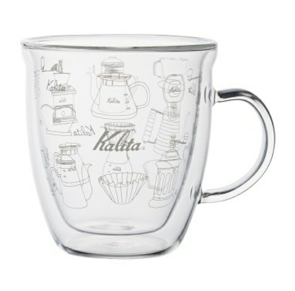 金時代書香咖啡 Kalita 雙層透明馬克杯 340ml #73123