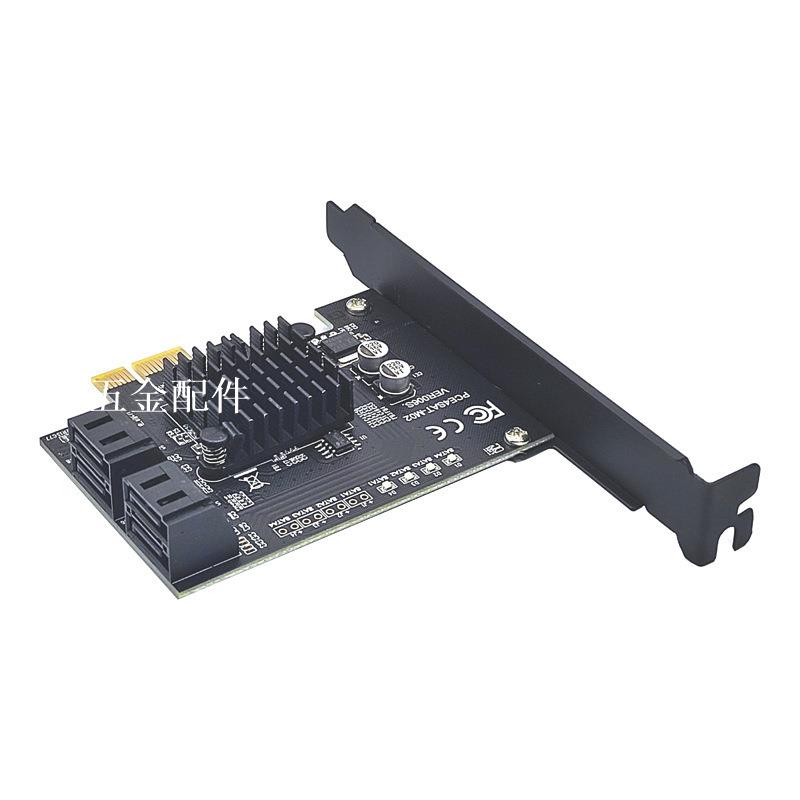 SATA3.0擴充套件卡轉PCI-E4口6G轉接卡88SE9215擴充套件IPFS硬碟轉換卡[領邦五金配件]
