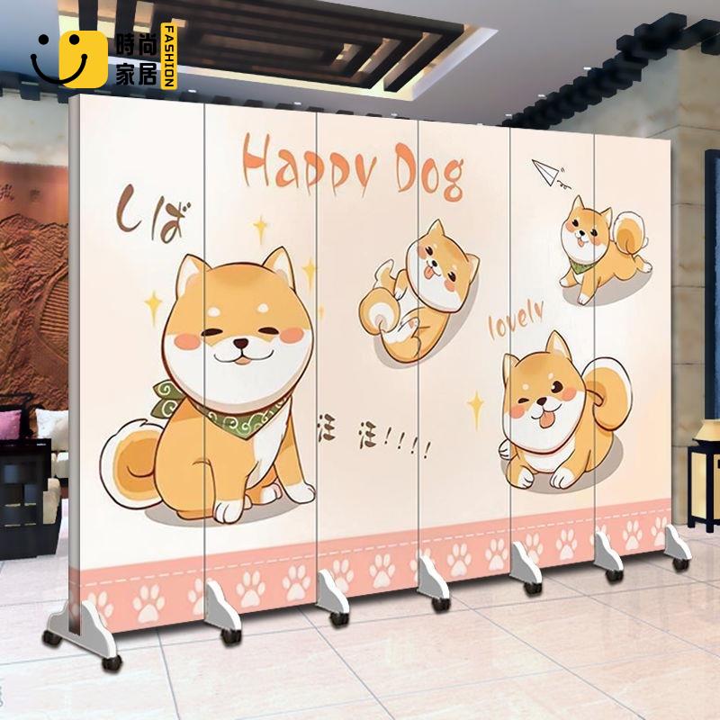 工廠直銷 可客製【萌寵屏風隔斷 雙面圖案加贈底座】貓咪屏風隔斷 狗狗萌寵 背景 寵物店裝飾 工作室 遮擋 折疊 移動屏風特惠/工廠現貨直銷 全館折扣 售後保障 s546