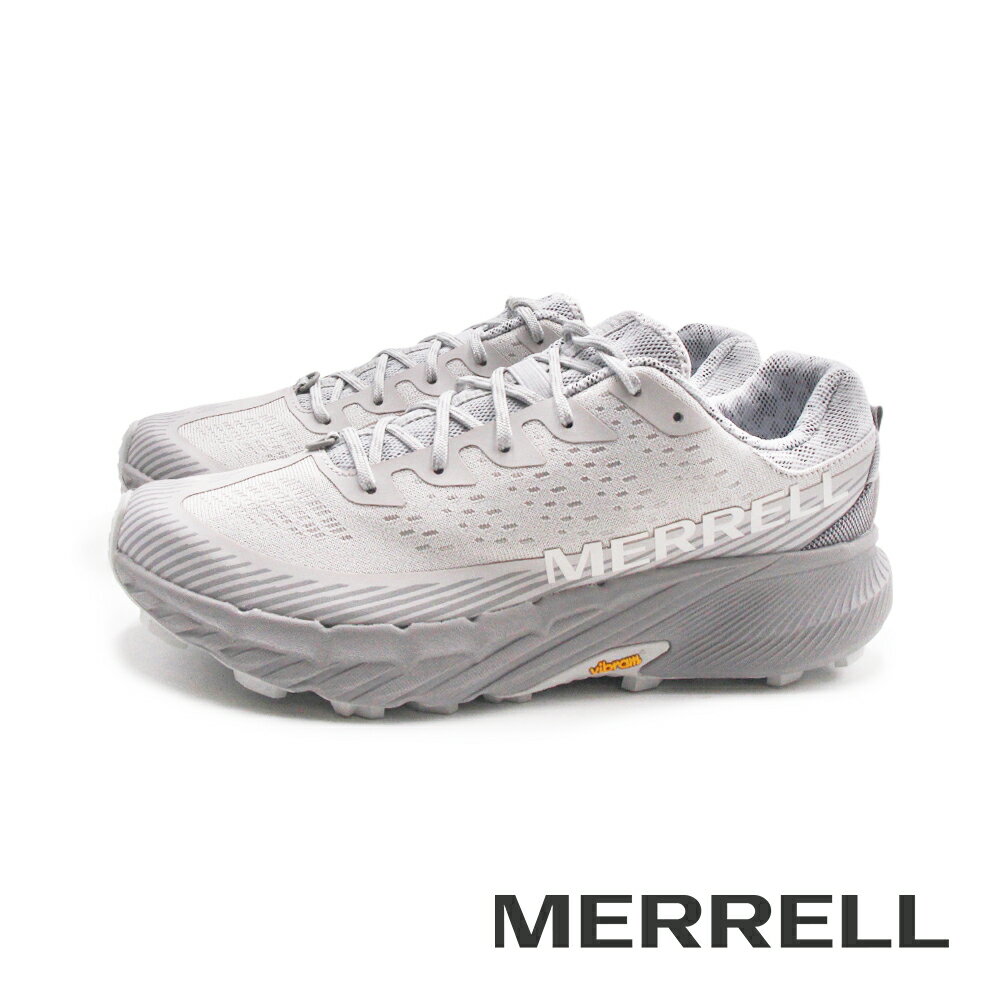 MERRELL(男)AGILITY PEAK 5輕量戶外越野慢跑運動鞋 男鞋-雨雲灰色