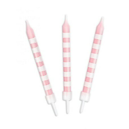 法國ScrapCooking粉白相間小蠟燭 12入