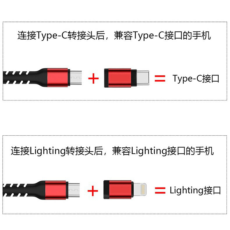 臺灣現貨：通用HDMI三合一高清2K手機同屏線 蘋果 安卓 type-c手機視頻線投影到電視 6