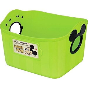 米奇Mickey 日本製置物籃2.5L-綠，雜物籃/收納籃/衛浴用品籃/手提籃，X射線【C340228】