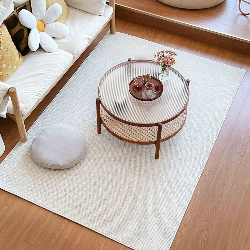 紐西蘭進口羊毛地毯客廳沙髮茶幾毯純色極簡輕奢北歐簡約現代加厚