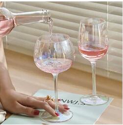 廚房用品~紅酒杯套裝家用高顏值高腳杯子ins香檳杯高級感水晶玻璃葡萄酒杯 全館免運