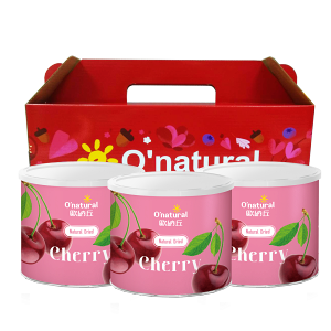 歐納丘 純天然整顆櫻桃乾(3罐/盒) 伴手禮盒組– O'natural-波比元氣