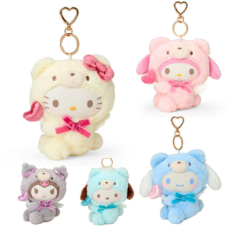 【全館95折】三麗鷗 愛心吊飾 娃娃吊飾 鑰匙圈 天使熊 凱蒂貓 美樂蒂 大耳狗 酷洛米 帕洽狗 日本正版 該該貝比日本精品