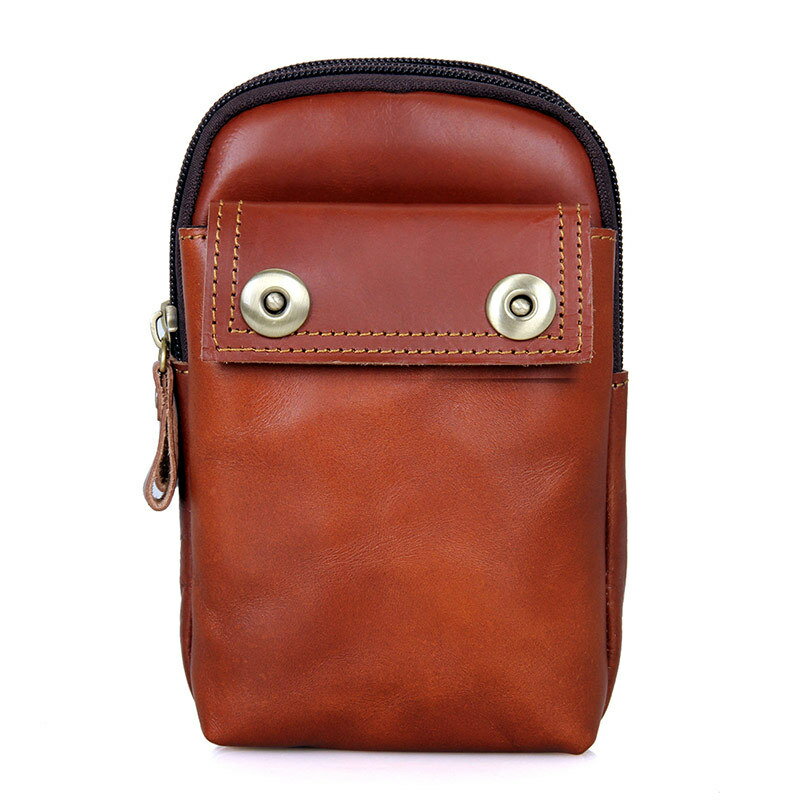 現貨+預購 腰包真皮手機包-純色牛皮休閒復古男包包3色73vx14【獨家進口】【米蘭精品】