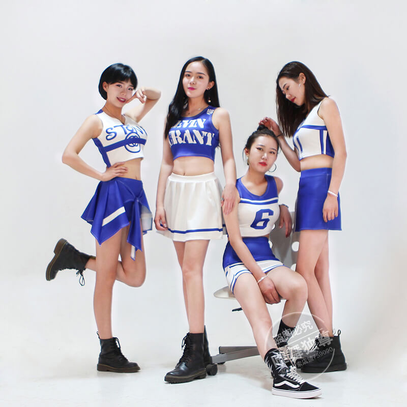 韓國女團現代舞啦啦團隊表演服青春少女跳舞組合運動健美拉拉套裝