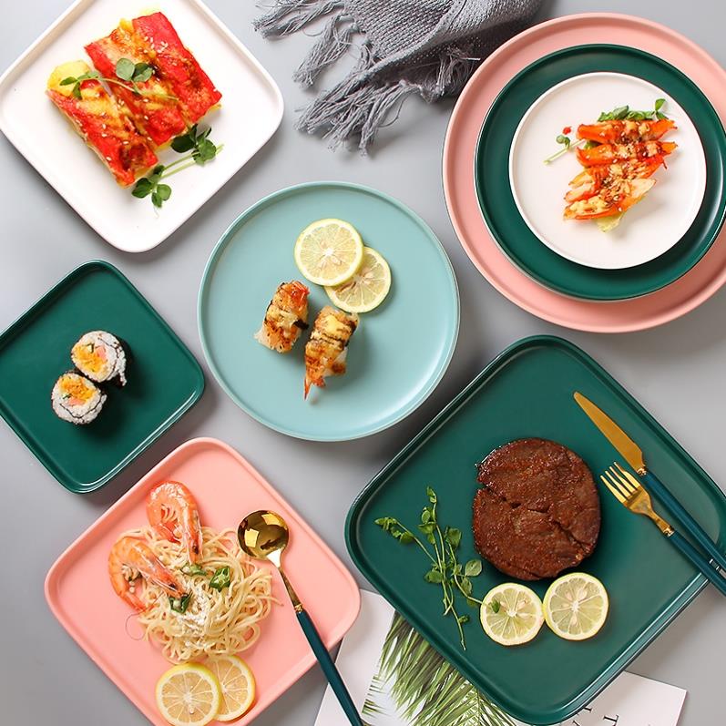 牛排餐盤西餐盤盤子創意北歐早餐餐具陶瓷菜盤家用碟子ins風組合