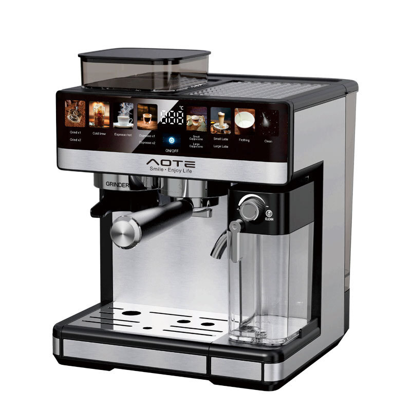 AOTE跨境半自動意式咖啡機研磨萃取商用濃縮咖啡機coffee machine【宜家良品百貨】
