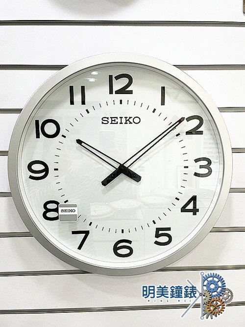 ◆明美鐘錶眼鏡◆精工SEIKO/QXA563S/銀色外框/簡約典雅大型掛鐘/時鐘