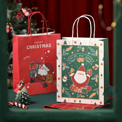 聖誕禮品袋 (五入裝) 可愛卡通平安夜糖果零食餅乾禮物袋 (隨機出貨)