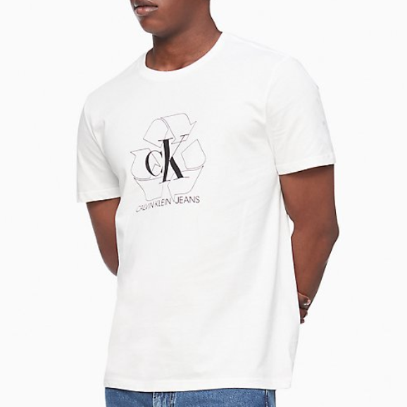 Calvin Klein T恤 男裝 短袖 短T-Shirt 圓領上衣 C73540 白色CK(現貨)▶指定Outlet商品5折起☆現貨【跨店APP下單點數最高22倍送】