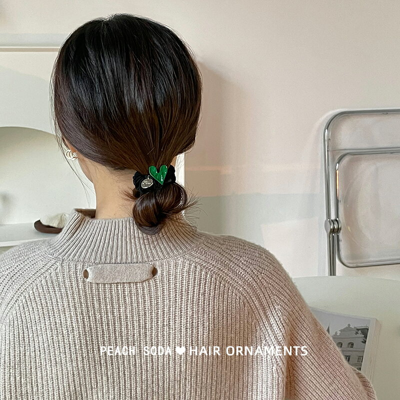 獨特小眾設計感~愛心發圈馬尾皮筋超柔彈力發繩韓國ins簡約頭飾