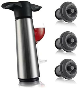 [9美國直購] 真空節酒器 Vacu Vin Stainless Steele Wine Saver (Stainless Steel Pump + 3 Stoppers)