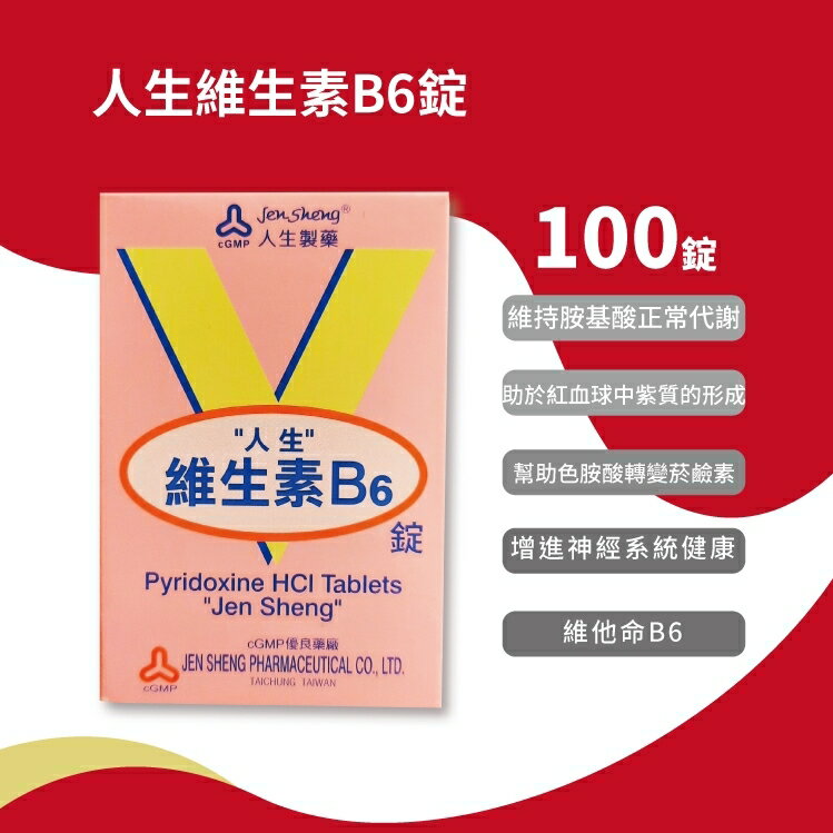 人生維生素B6錠 100錠入