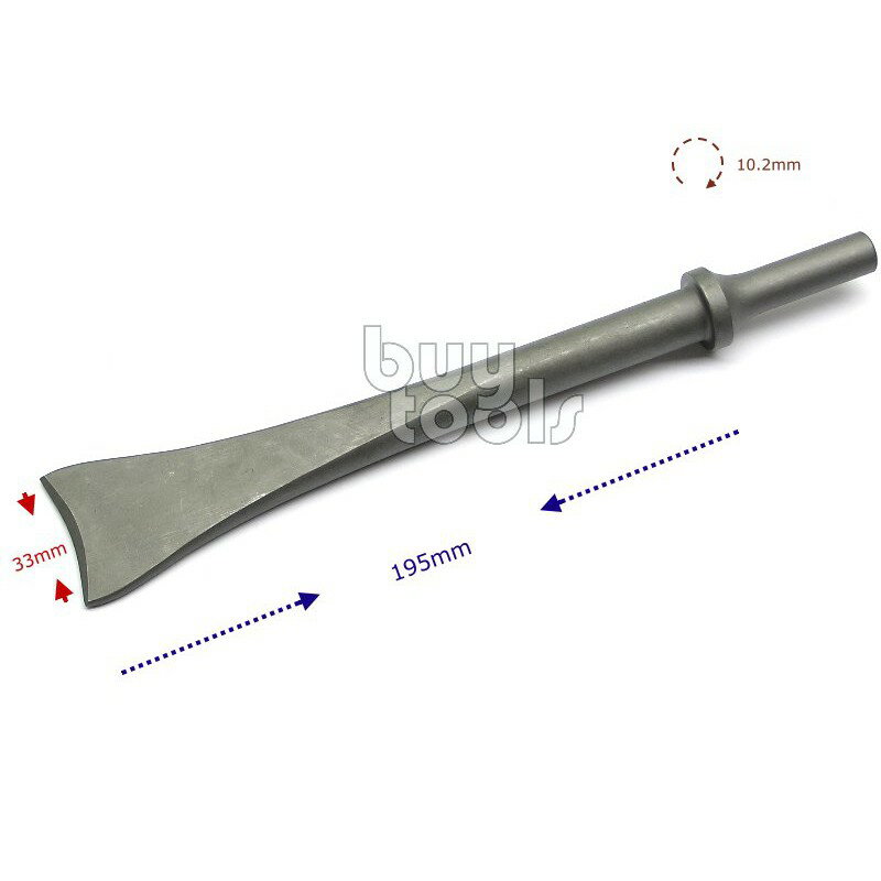 BuyTools-《專業級》氣動鎚鑿刀頭,氣動錘平面凹型鑿刀,月平型33mm*195鑿鐵桶用,國際大廠指定台灣製「含稅」