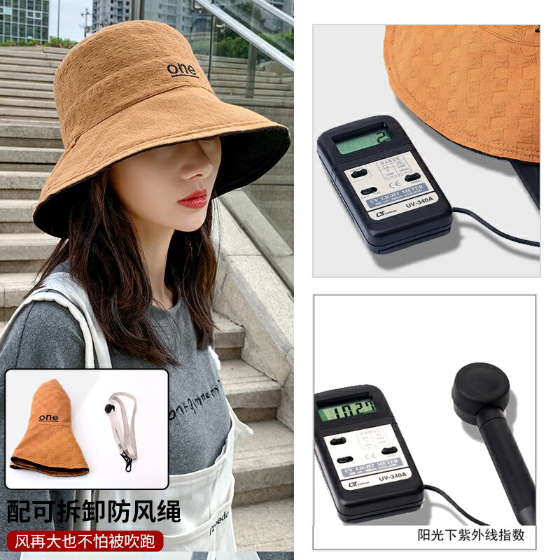 雙面日系漁夫帽女 韓版女士遮陽帽防曬紫外線遮臉 夏季薄款太陽帽