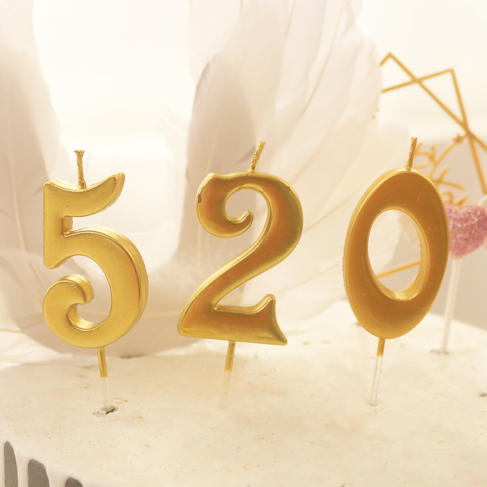 創意金色生日蠟燭寶寶周歲生日布置生日蛋糕數字蠟燭生日裝飾派對
