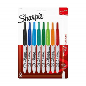 美國 Sharpie 1742025 Ultra Fine 8色按鍵式萬用筆組 (極細) 簽字筆 麥克筆 奇異筆