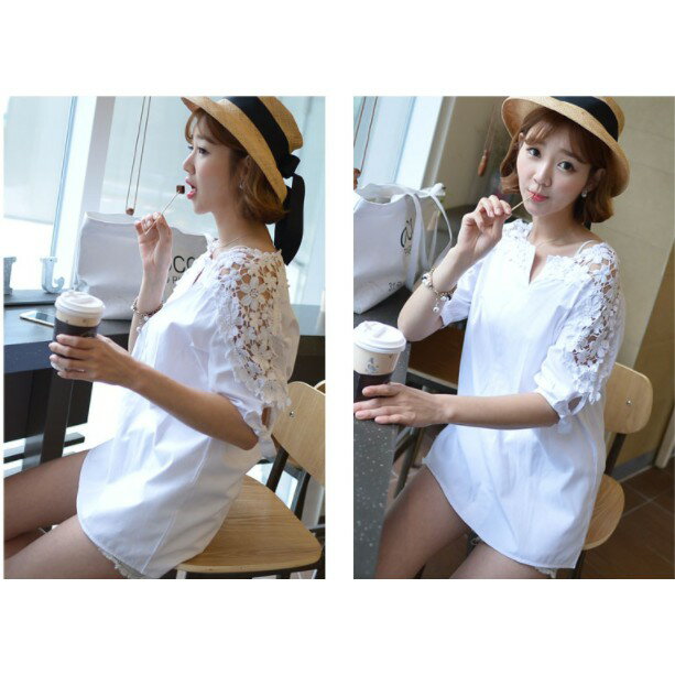 中大尺碼女裝 短袖T恤 露肩上衣 雪紡衫 寬鬆T恤 百搭 中長版t恤 櫻桃嚴選 胖mm 上班OL最愛 休閒上衣 2