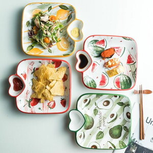 餃子盤帶醋碟網紅家用陶瓷卡通創意蝦商北歐ins風碗涼菜壽司餐具
