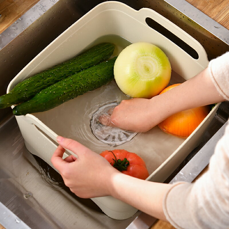 商品比價 廚房洗菜籃塑料移動水槽帶把手瀝水架洗菜藍置物洗 21年9月 Findprice 價格網