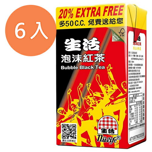生活 泡沫紅茶 300ml (6入)/組【康鄰超市】