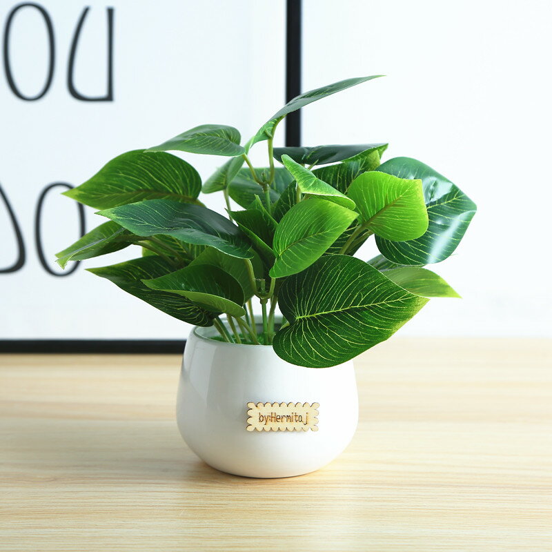 客廳模擬綠色植物小盆栽綠植盆景辦公桌裝飾綠蘿綠葉擺件創意飾品