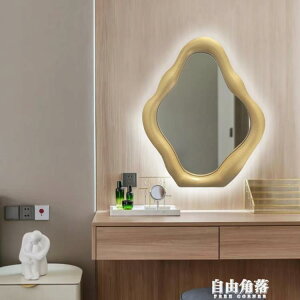 北歐簡約異形梳妝鏡創意家用裝飾鏡定制桌面化妝鏡浴室壁掛鏡led