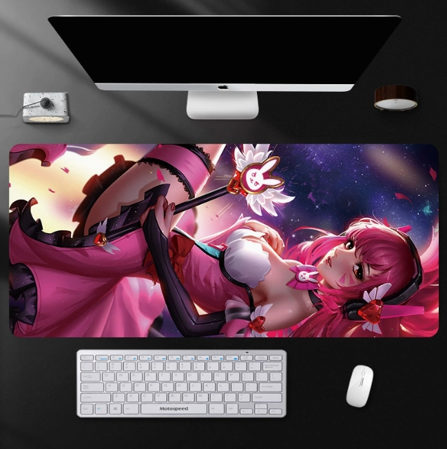 【買一送一】滑鼠墊 電競桌墊 動漫少女鼠標墊超大加厚辦公桌墊電腦鍵盤墊動漫電競遊戲墊 電競滑鼠墊【APP下單享6%回饋】 2
