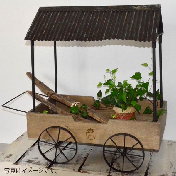 鄉村風日系Zakka原木鐵皮屋子造型大花車/花架 《輪子可轉動喔》 ★很可愛喔★《日本原裝進口》