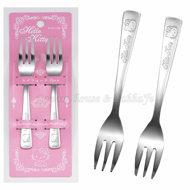 日本限定 Sanrio 三麗鷗 Hello KITTY 不鏽鋼叉子/兒童餐具 《 2支一組 日本製 》 ★ Zakka'fe ★