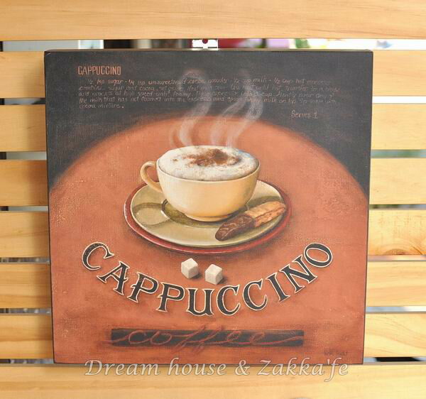 鄉村仿舊木板畫 咖啡 《CAPPUCCINO》★質感很棒★