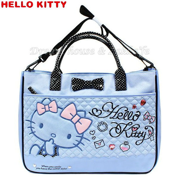 日本 三麗鷗 Hello Kitty 斜背包/手提包 《 附可拆式背帶喔 》★ Zakka'fe ★