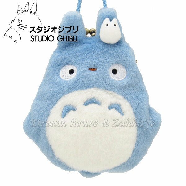 日本 宮崎駿 龍貓 TOTORO 絨毛 零錢包/錢包/小物袋 藍 《 日本原裝進口 》★ Zakka'fe ★
