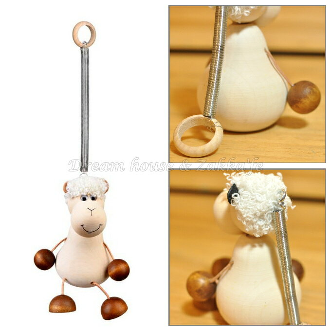 Zakka 鄉村風 木製跳跳綿羊 吊飾/掛飾 ★ 德國 Schaukeltier-Schaf ★ Zakka'fe