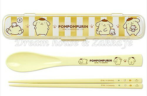 日本進口 sanrio 三麗鷗 布丁狗 環保筷子湯匙組/環保餐具組 《 附收納盒 》 ★ 日本製 ★ Zakka'fe