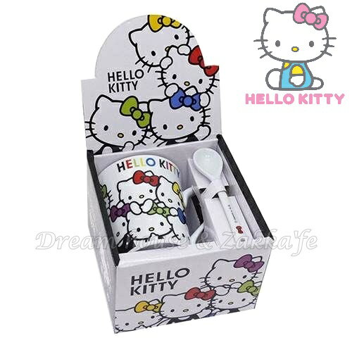 日本限定 三麗鷗 Hello Kitty 凱蒂貓 陶瓷馬克杯/牛奶杯/水杯 《 附湯匙 》★ Zakka'fe ★