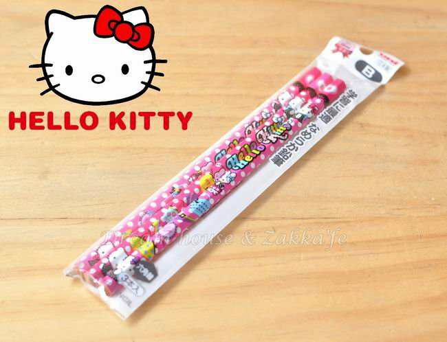 日本限定 Sanrio 三麗鷗 Hello KITTY 鉛筆 六角軸 B《 日本uni 》《 3入/組 》 ★ 日本製 原裝進口 ★