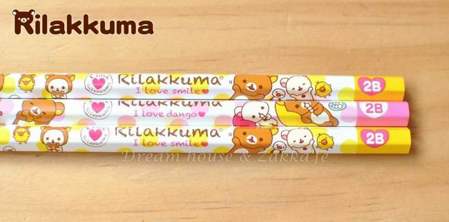 日本 San-X 拉拉熊 Rilakkuma 鉛筆 六角軸 2B《 日本uni 》《 3入/組 》 ★ 日本製 原裝進口 ★