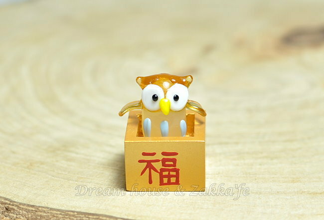 日本硝子 玻璃工藝 福氣貓頭鷹 擺飾 《和風小物》★ 日本製 ★ Zakka'fe ★