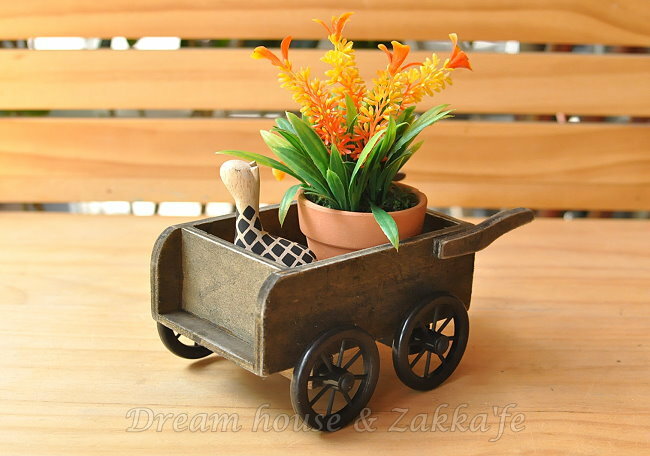 鄉村風Zakka 復古仿舊木製 板車造型 收納盒/花籃/置物盒 ★復古漂亮又實用★ Zakka'fe