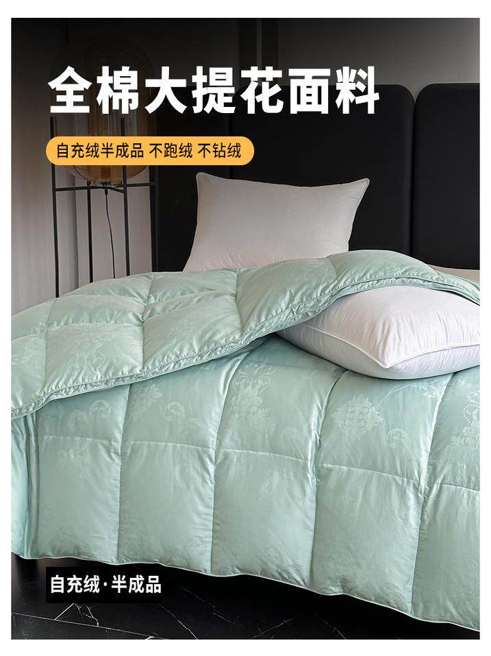 100支全棉提花雙層羽絨被套殼 半成品自充絨防鑽毛高密內膽芯面料
