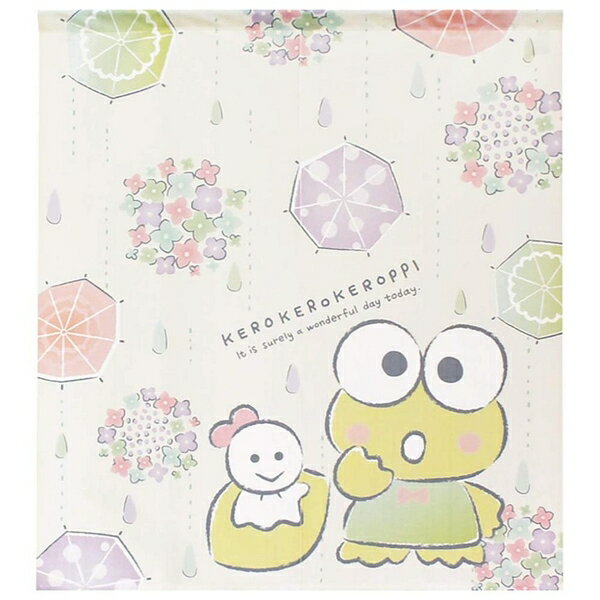【震撼精品百貨】大眼蛙 KeroKeroKeroppi 大眼蛙 Sanrio KEROPPI 門簾 下雨(85X90CM) 日本製*92220 震撼日式精品百貨